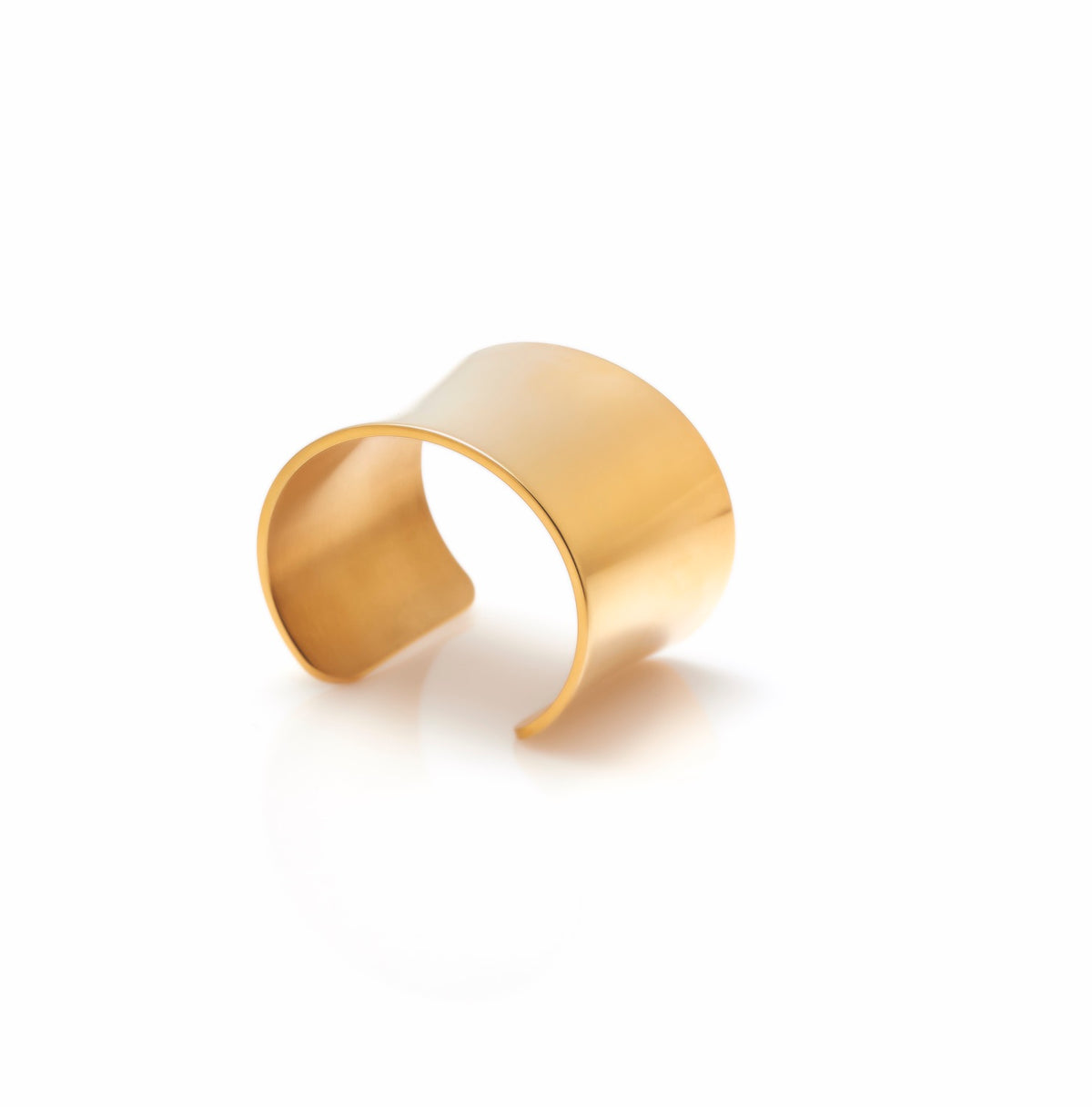 Silk & Steel Titan cuff in 14k gold-plated stainless steel.