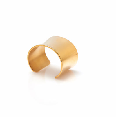Silk & Steel Titan cuff in 14k gold-plated stainless steel.