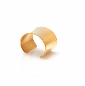 Silk & Steel Titan cuff in 14k gold-plated stainless steel.