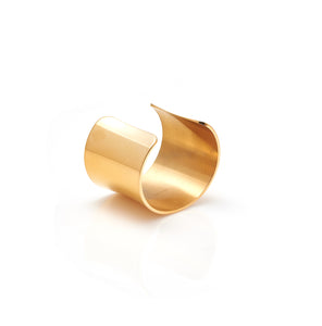 Silk & Steel Titan cuff in 14k gold-plated stainless steel.