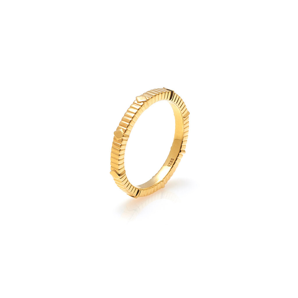 Silk & Steel Unity stacker ring in 14k gold-plated sterling silver.