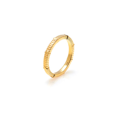 Silk & Steel Unity stacker ring in 14k gold-plated sterling silver.