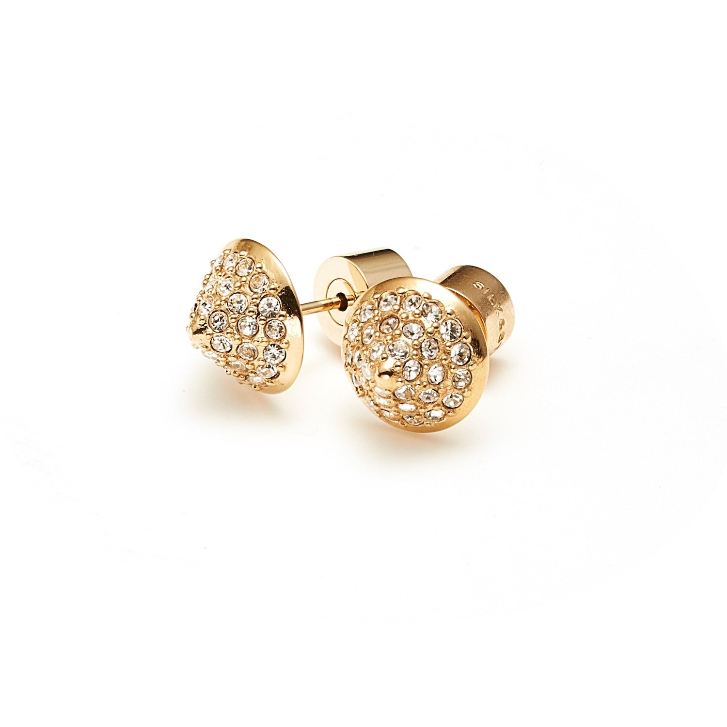 Voltage Stud Earrings in 14k gold-plated stainless steel with Cubic Zirconias | Silk & Steel Jewellery