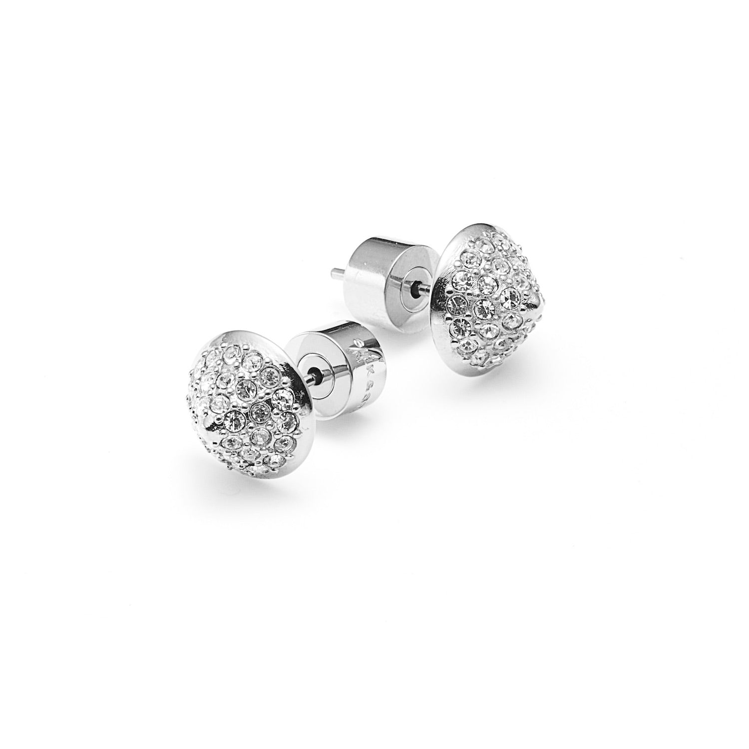 Voltage Stud Earrings in silver stainless steel with Cubic Zirconias | Silk & Steel Jewellery