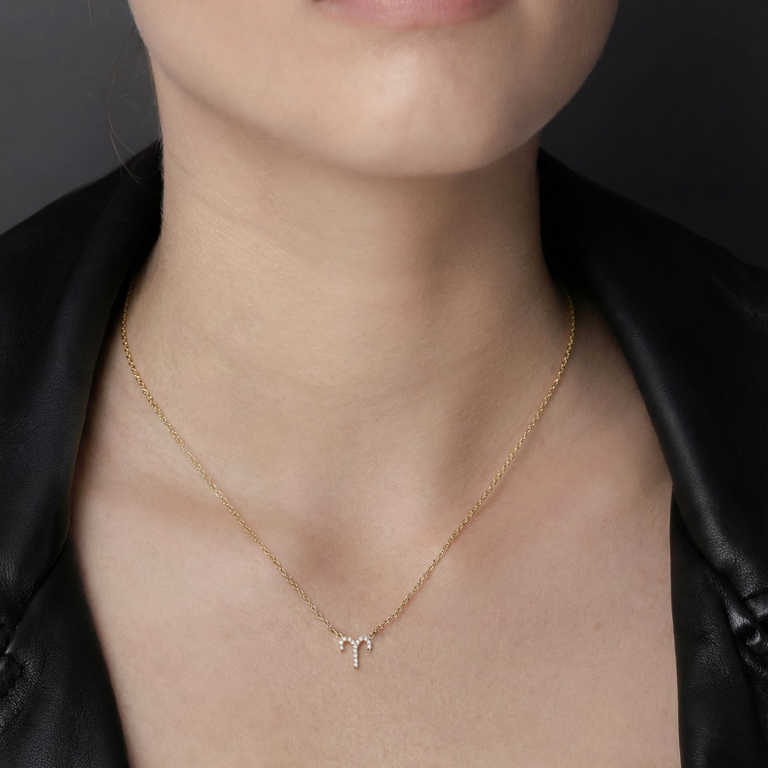 Silk & Steel Jewellery Aries Star Sign Pendant Necklace in 14k gold-plated Sterling Silver with Cubic Zirconias