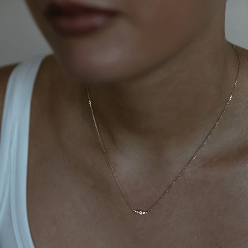 Silk & Steel Jewellery Birthstone Necklace 14k Gold-plated Sterling Silver and White Topaz 