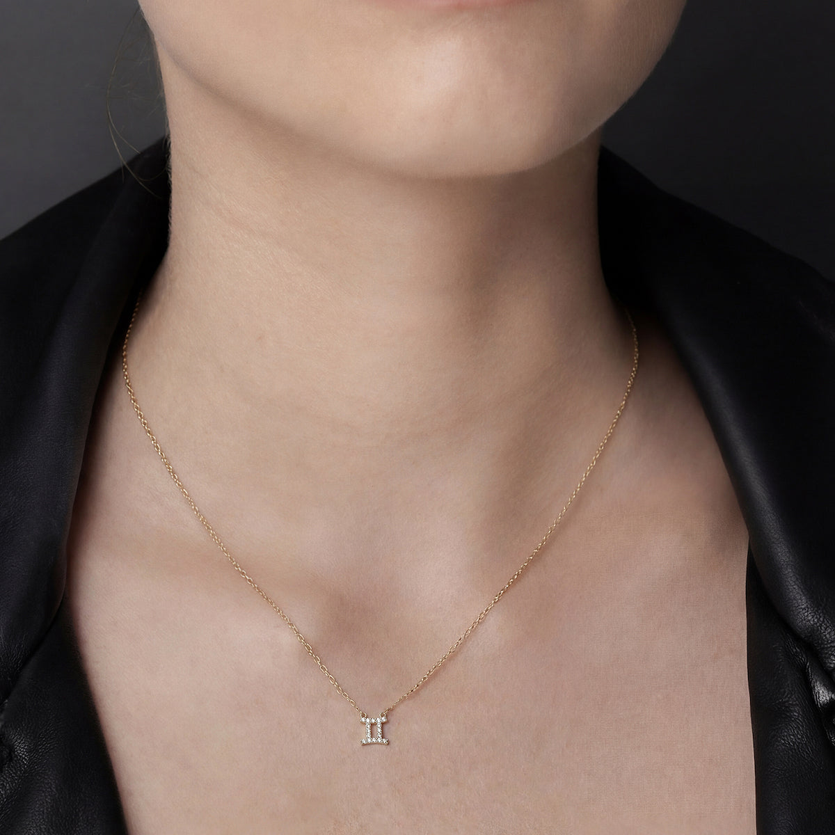 Silk & Steel Jewellery Gemini Star Sign Pendant Necklace in 14k gold-plated Sterling Silver with Cubic Zirconias