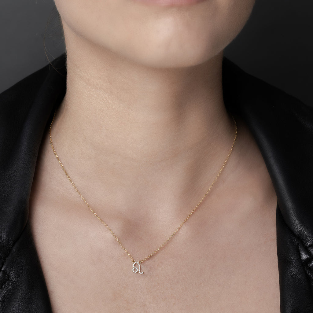 Silk & Steel Jewellery Leo Star Sign Pendant Necklace in 14k gold-plated Sterling Silver with Cubic Zirconias