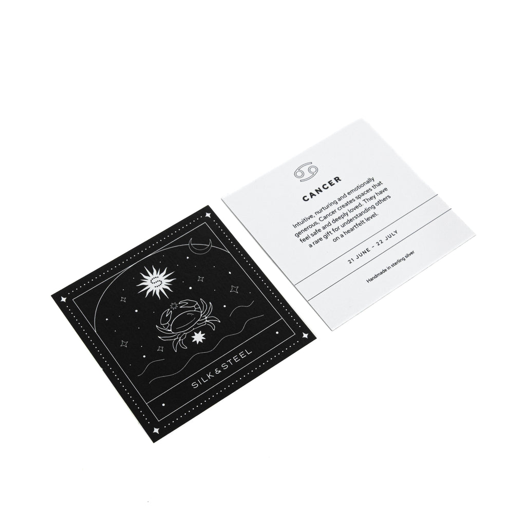 Silk & Steel Jewellery Zodiac Sign Card Cancer