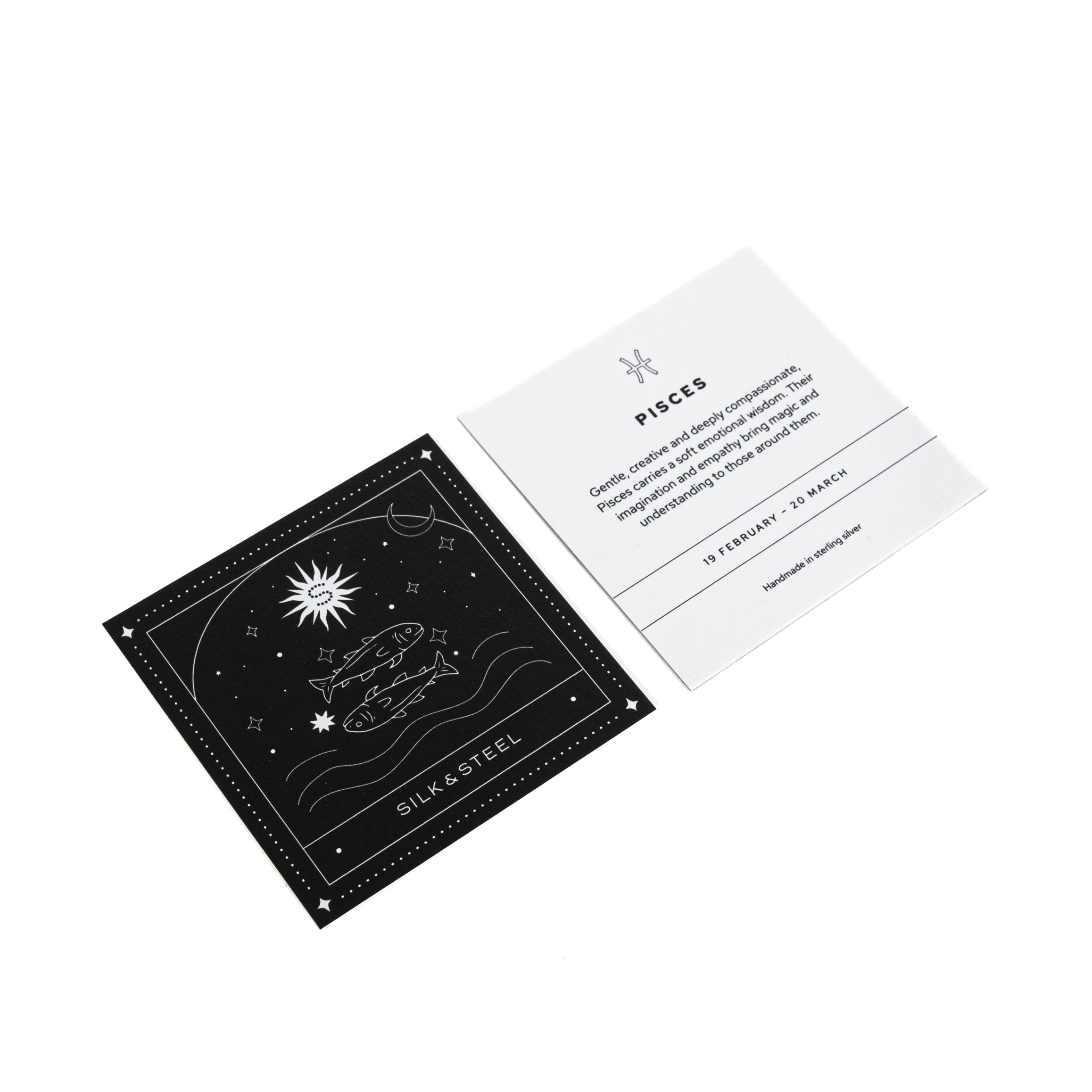 Silk & Steel Jewellery Zodiac Sign Card Pisces 