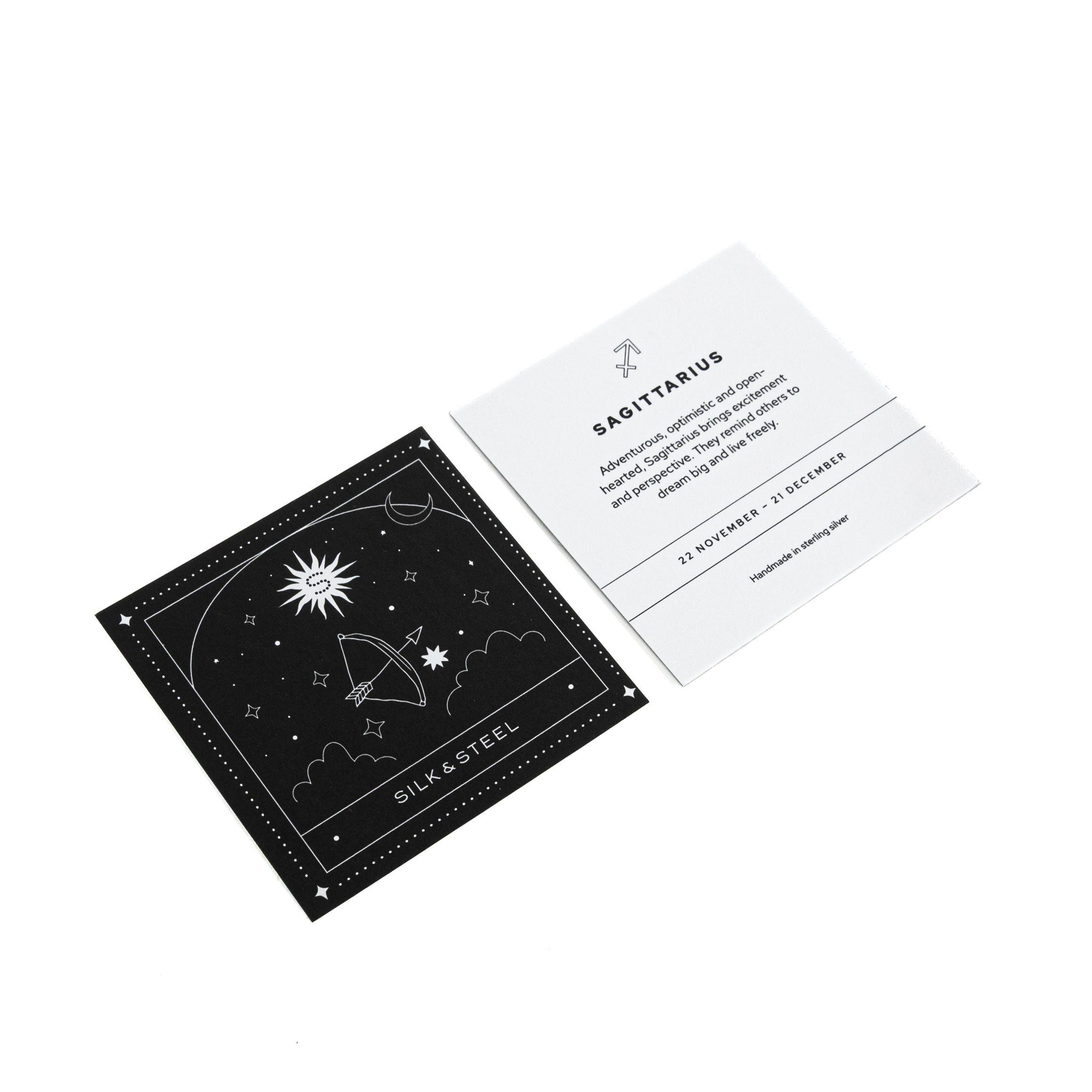 Silk & Steel Jewellery Zodiac Sign Card Sagittarius