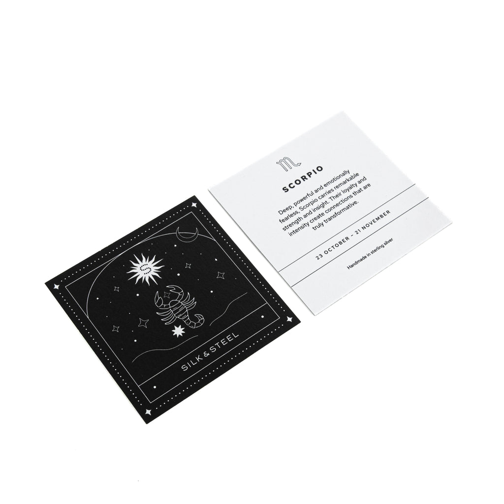 Silk & Steel Jewellery Zodiac Sign Card Scorpio