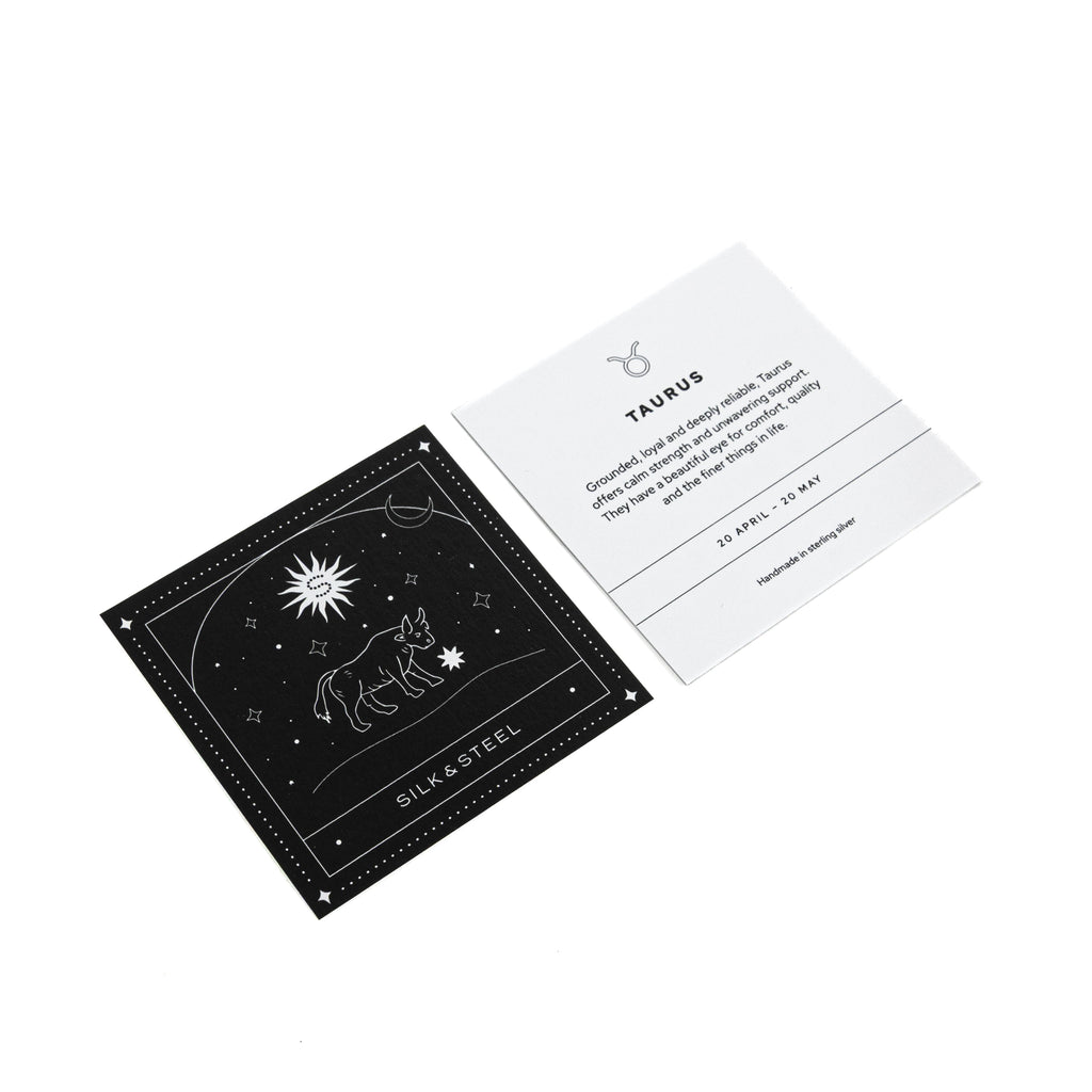Silk & Steel Jewellery Zodiac Sign Card Taurus 