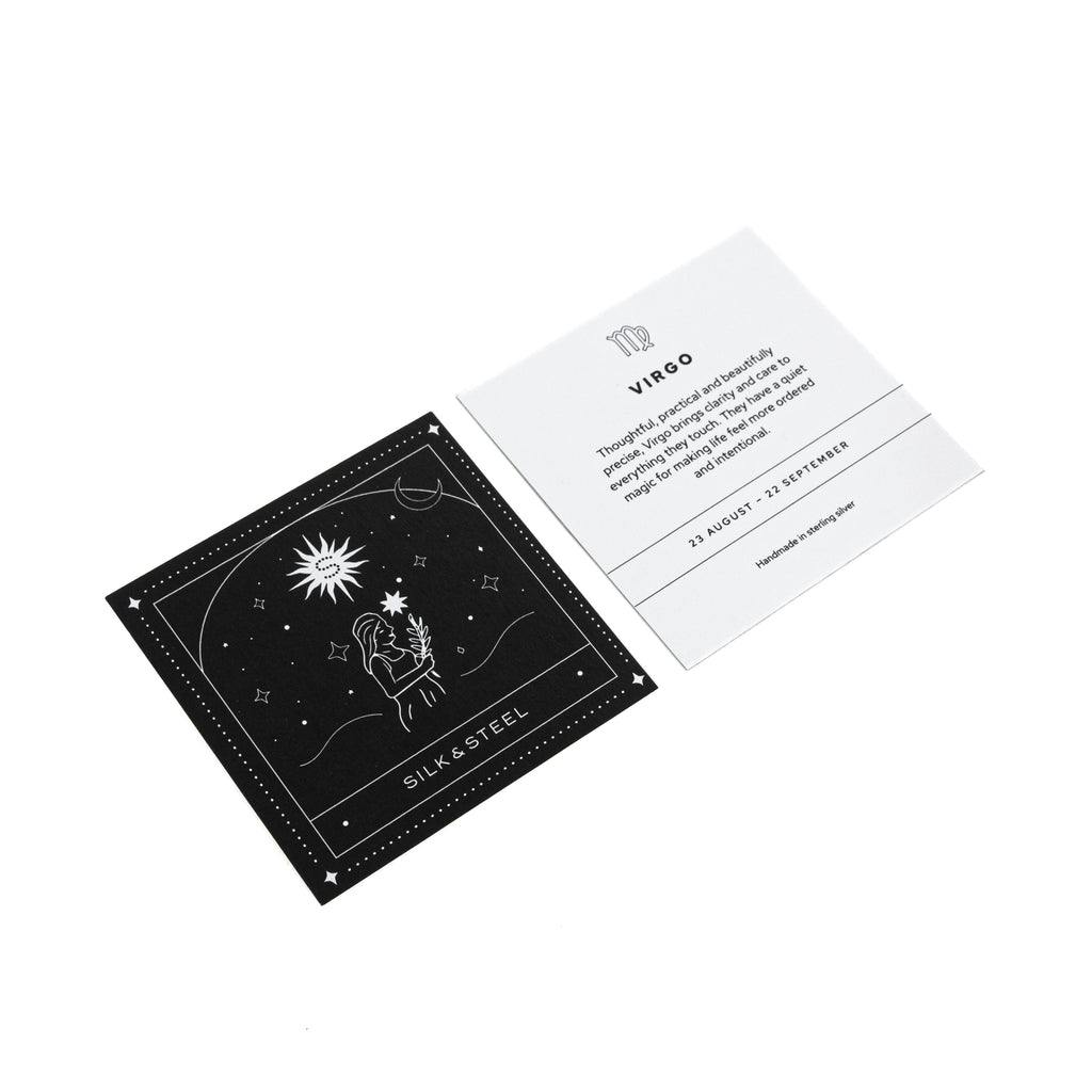 Silk & Steel Jewellery Zodiac Sign Card Virgo 
