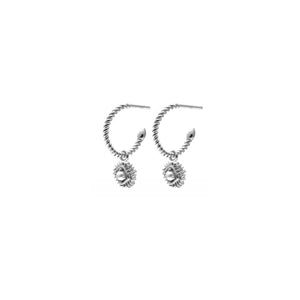 Silk & Steel Jewellery x The Birdcage Colab Petite Perle Hoop Earrings – Pearl + Silver