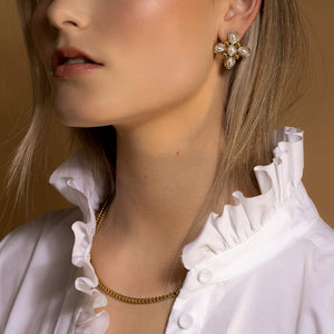 Soleil / Necklace / Faux Pearl + Silver