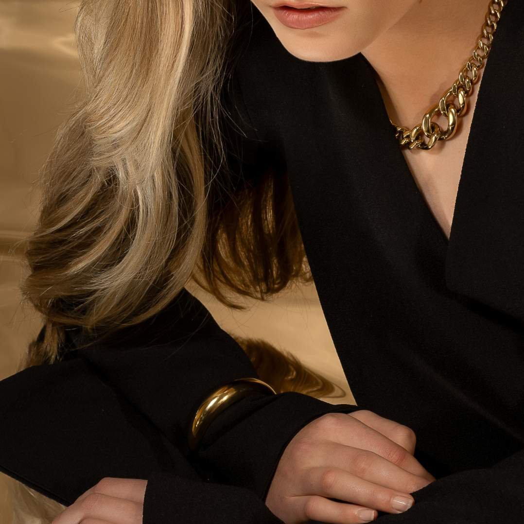 Silk & Steel Jewellery Gold Bardot Bangle