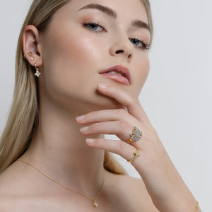 Silk & Steel Eden Ring Gold Sterling Silver with Clear Cubic Zirconias