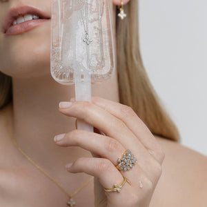 Silk & Steel Eden Ring Gold Sterling Silver with Clear Cubic Zirconias