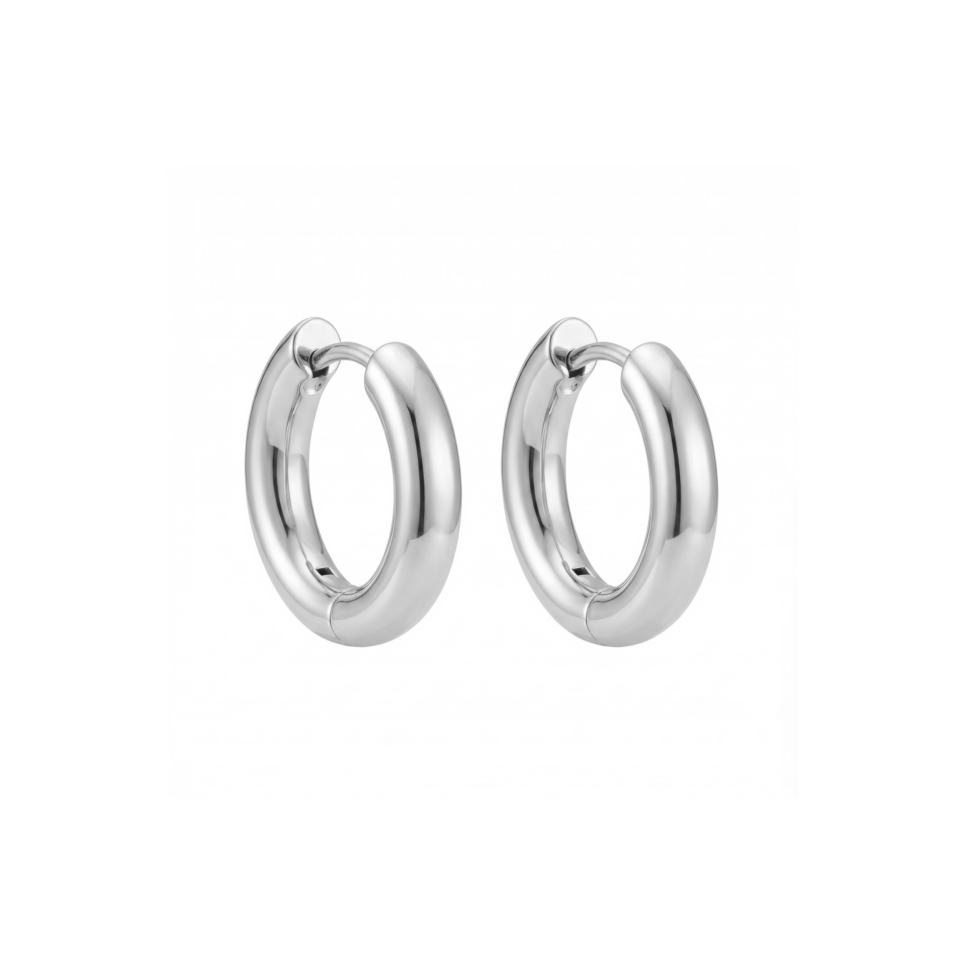 Small Classic Silver Hoop Earrings for everyday wear.