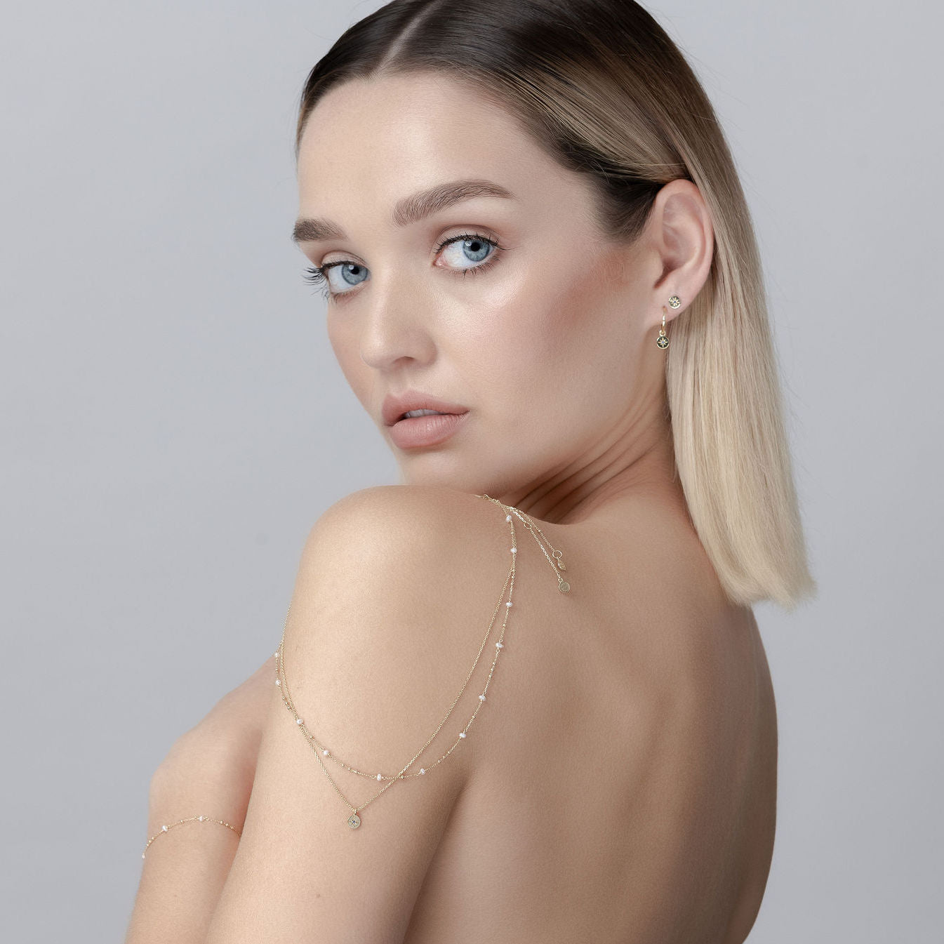 Superfine Dotty Necklace in 14k gold-plated sterling silver with freshwater pearls