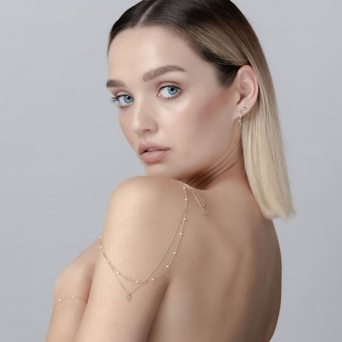 Superfine Dotty Necklace in 14k gold-plated sterling silver with freshwater pearls