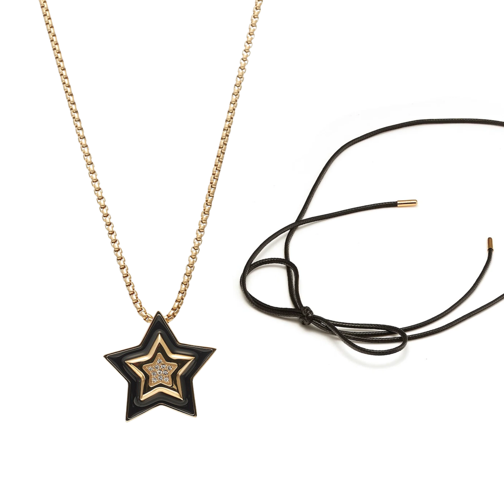 Supernova Necklace + Linea Lariat Set Gold