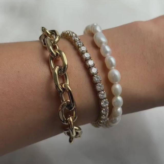 Tennis Bracelet CZ + Gold