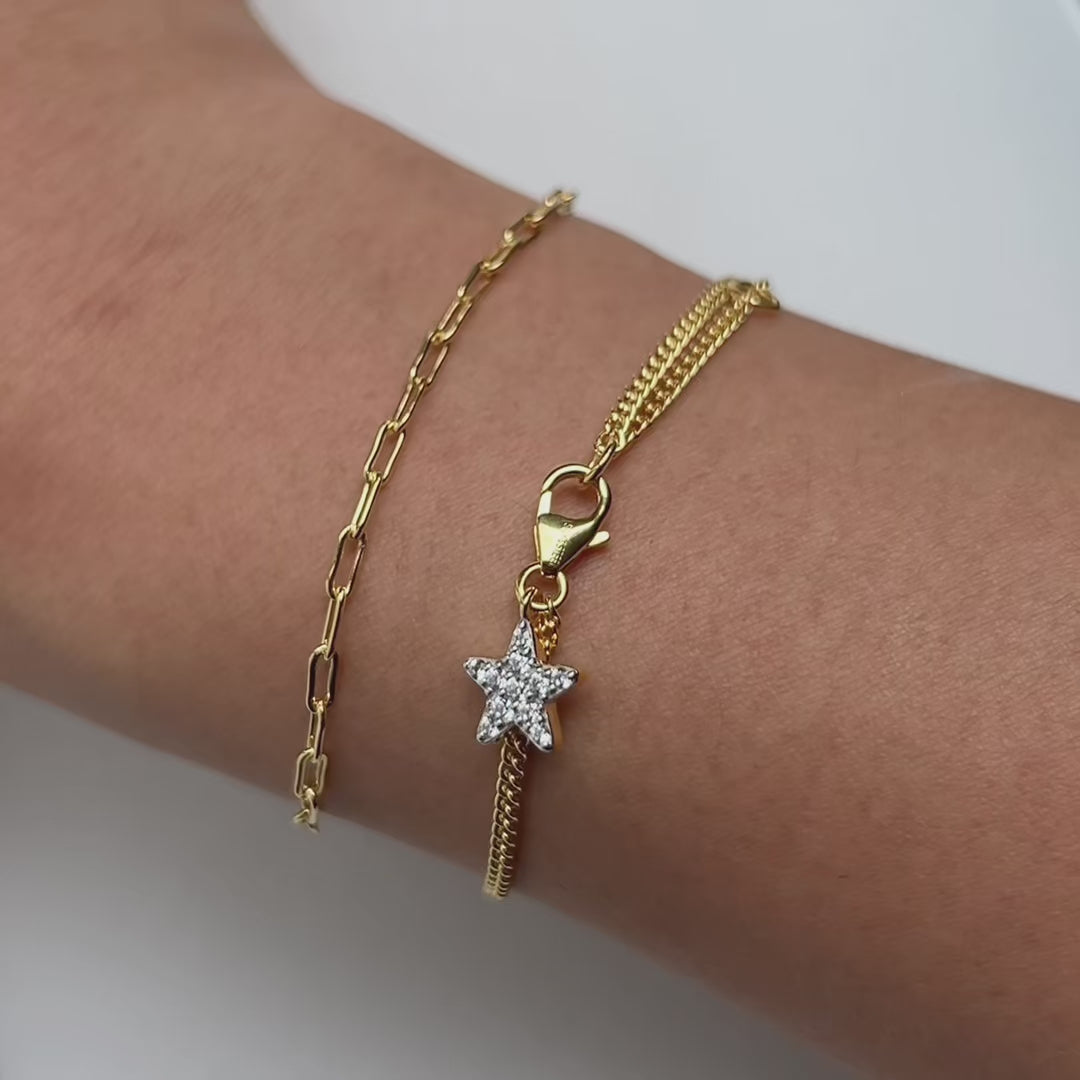 Étoile Bracelet CZ + Gold