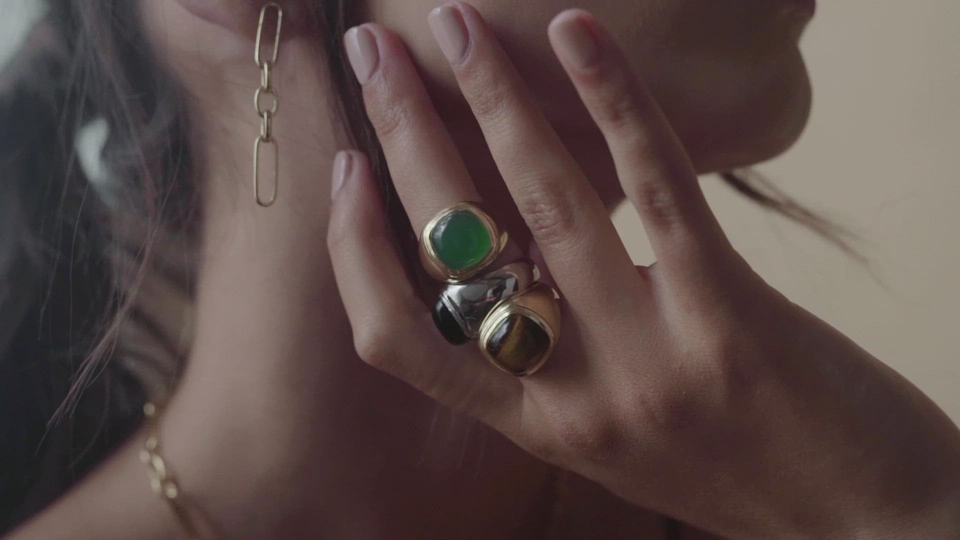 Heritage Green Onyx + Gold Ring