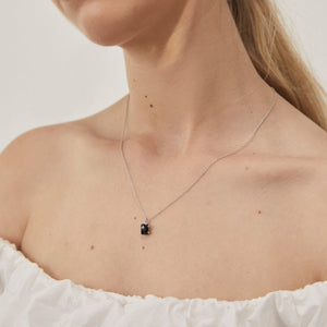 Silk & Steel Jewellery Reverie Necklace Black Spinel + Silver