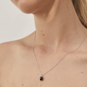 Silk & Steel Jewellery Reverie Necklace Black Spinel + Gold