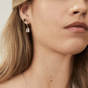 Silk & Steel Jewellery Reverie Stud Earrings Smokey Quartz + Silver