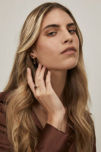 Silk & Steel Jewellery Reverie Hoop earrings Smokey Quartz + Silver