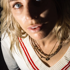 Silk & Steel x Gin Wigmore Superstition Club - Cross My Heart - Silver Heart Necklace