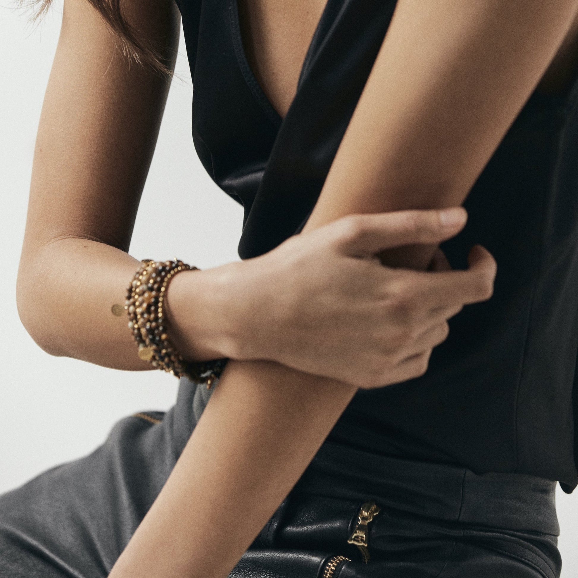 Super Cross Bracelet Tigers Eye + Silver