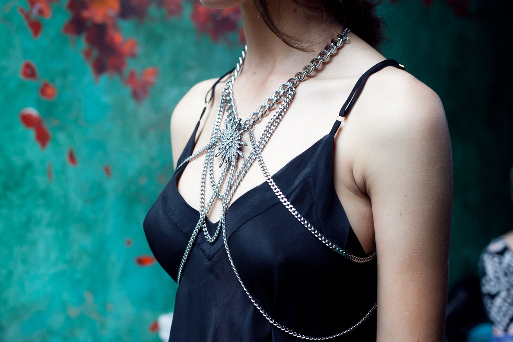 Envy Body Harness Gold + Blue Vintage Couture