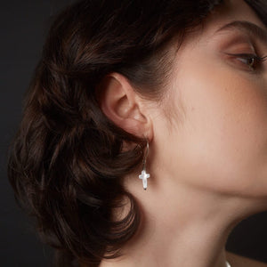 Silk & Steel Honesty Earrings - Silver Mother of Pearl