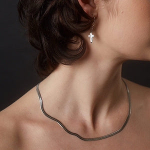 Silk & Steel Silky Herringbone necklace silver