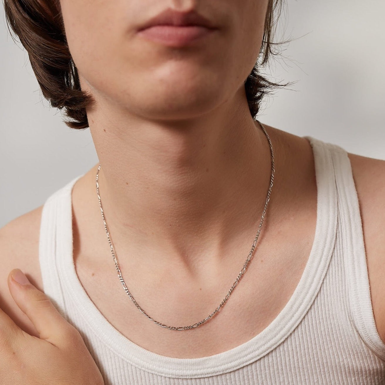 Silk & Steel Men's Edit Fine Figaro chain - silver