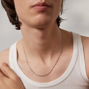 Silk & Steel Men's Edit Fine Figaro chain - silver