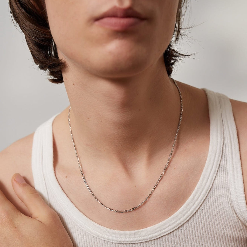 Silk & Steel Men's Edit Fine Figaro chain - silver