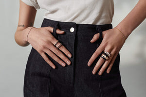 Silk & Steel Eternity Ring Black Spinel + Gold