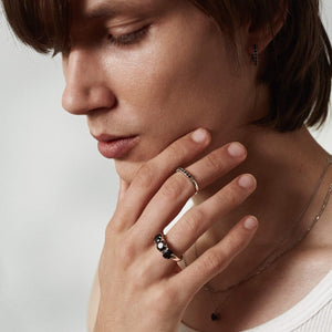 Silk & Steel Eternity Ring Black Spinel + Gold