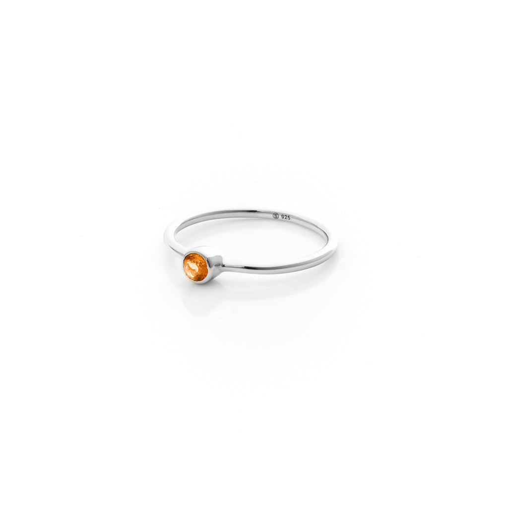 Silk&Steel Jewellery Axis Stacker ring Citrine Gemstone Pistil Ring
