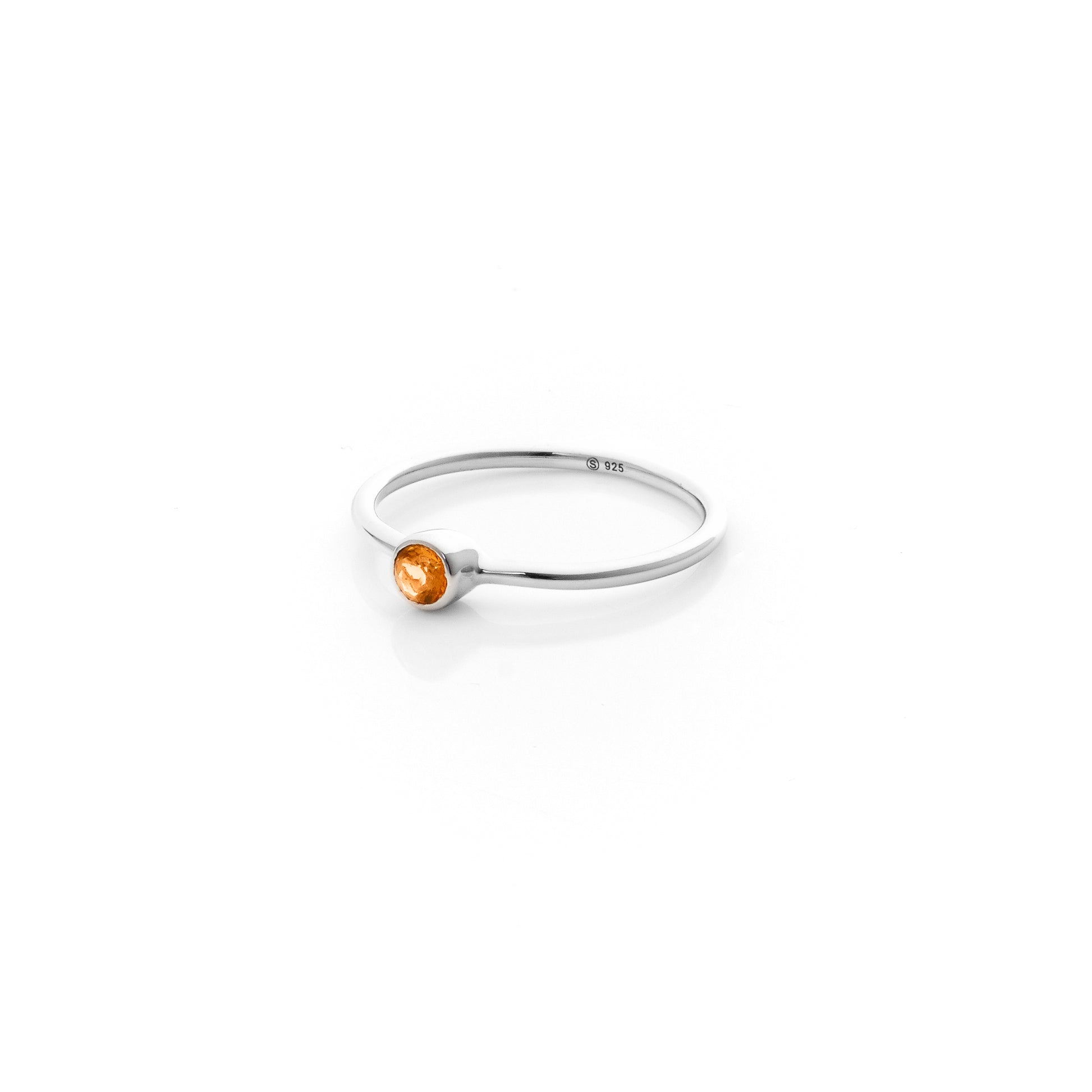 Silk&Steel Jewellery Axis Stacker ring Citrine Gemstone Pistil Ring