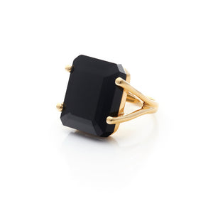 Silk&Steel Jewellery Prima Donna Black Spinel and Gold Ring La Dolce Vita