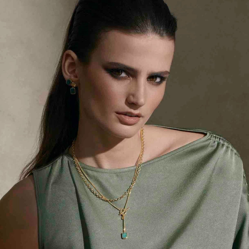 Silk & Steel Jewellery Belcher Necklace Gold