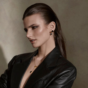 Silk & Steel Jewellery Athena Drop Earrings Black Onyx + Silver