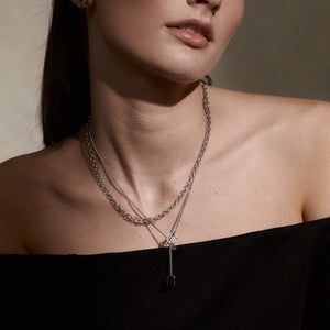Silk & Steel Jewellery Belcher Necklace Silver